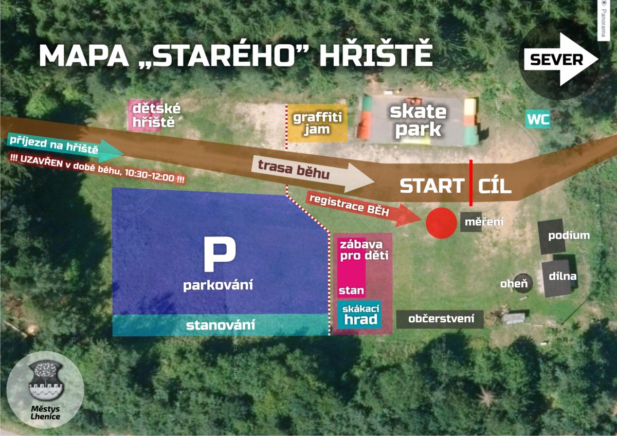 Mapka uspořádání hřiště